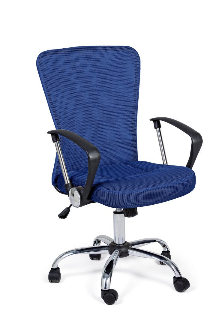 Scaun Birou Rotativ Tapițat Textil Albastru, Brisbane Bizzotto - Imagine 1