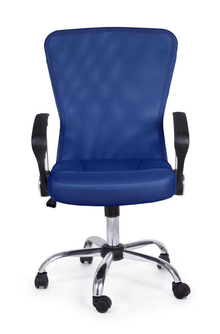 Scaun Birou Rotativ Tapițat Textil Albastru, Brisbane Bizzotto - Imagine 3