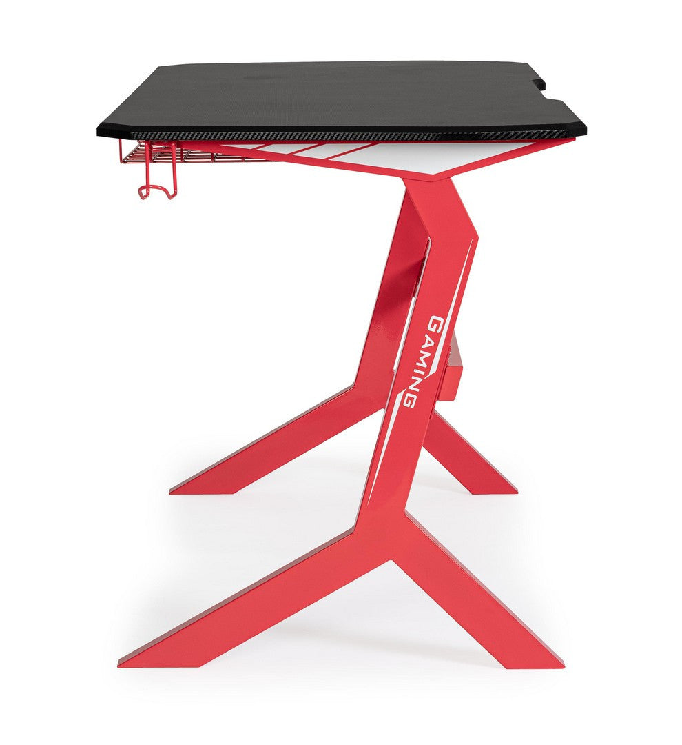 Birou Gaming Metalic Roșu-Negru, Bizzotto - Imagine 6