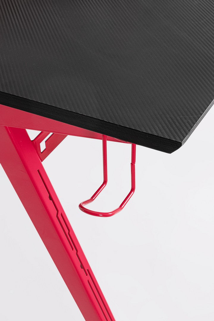 Birou Gaming Modern Metalic Roșu-Negru, Bizzotto - Imagine 7