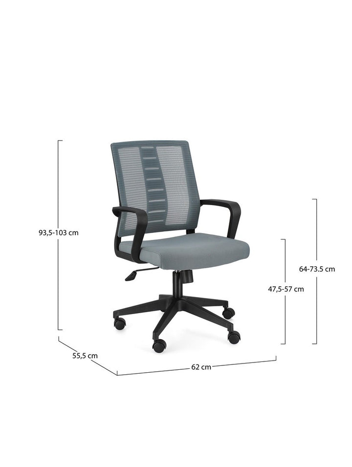 Scaun Birou Rotativ Textil Gri, Roman Bizzotto - Imagine 3
