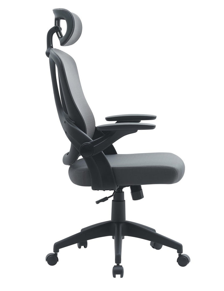 Scaun Birou Rotativ Gri Cu Suport Lombar, Riverside Bizzotto - Imagine 4