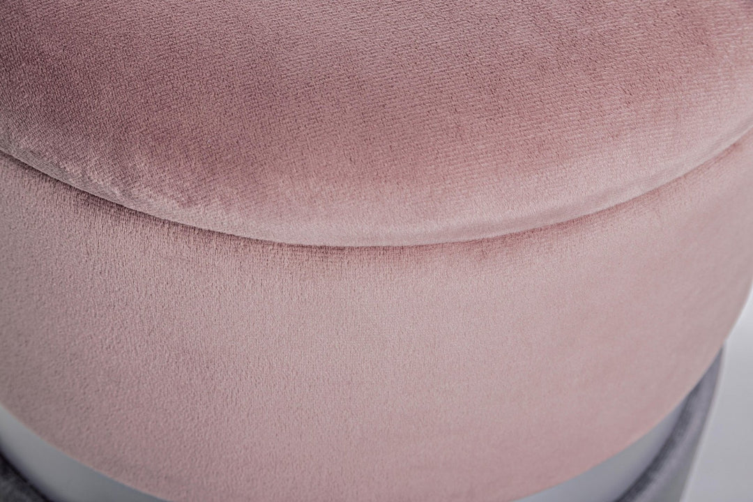 Set Pouf Catifea Roz-Gri, Polina Bizzotto - Imagine 3