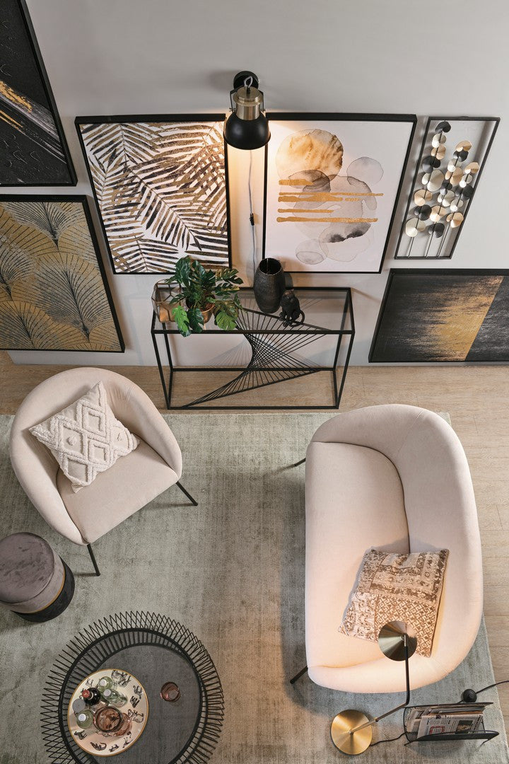 Set Pouf Tapițat Catifea Gri-Negru, Polina Bizzotto - Imagine 6