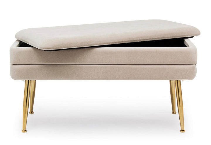 Bancă Depozitare Tapițată Catifea Bej, Pavlina Bizzotto - Imagine 7