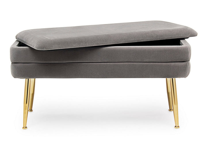 Bancă Depozitare Tapițată Catifea Gri, Pavlina Bizzotto - Imagine 7