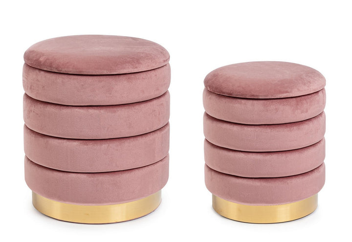 Set Pouf Catifea Roz Glam, Darina Antic Bizzotto - Imagine 1