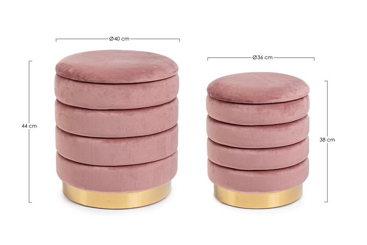 Set Pouf Catifea Roz Glam, Darina Antic Bizzotto - Imagine 2