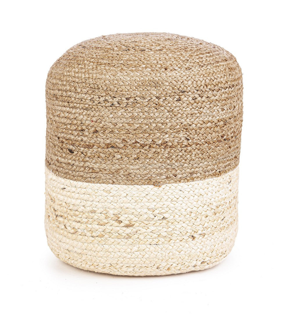 Pouf Jută Natural-White, Jalaja Bizzotto - Imagine 1