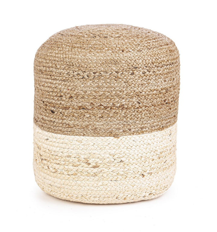 Pouf Jută Natural-White, Jalaja Bizzotto - Imagine 1