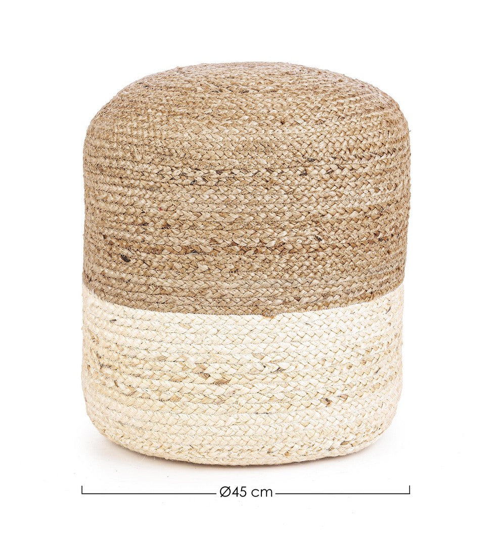 Pouf Jută Natural-White, Jalaja Bizzotto - Imagine 2