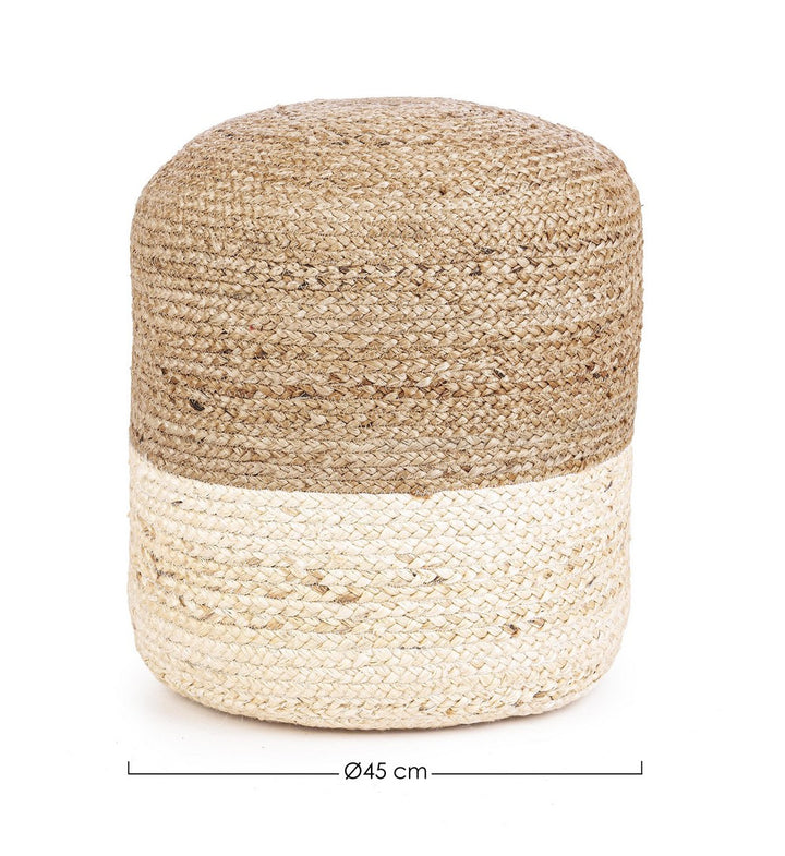 Pouf Jută Natural-White, Jalaja Bizzotto - Imagine 2