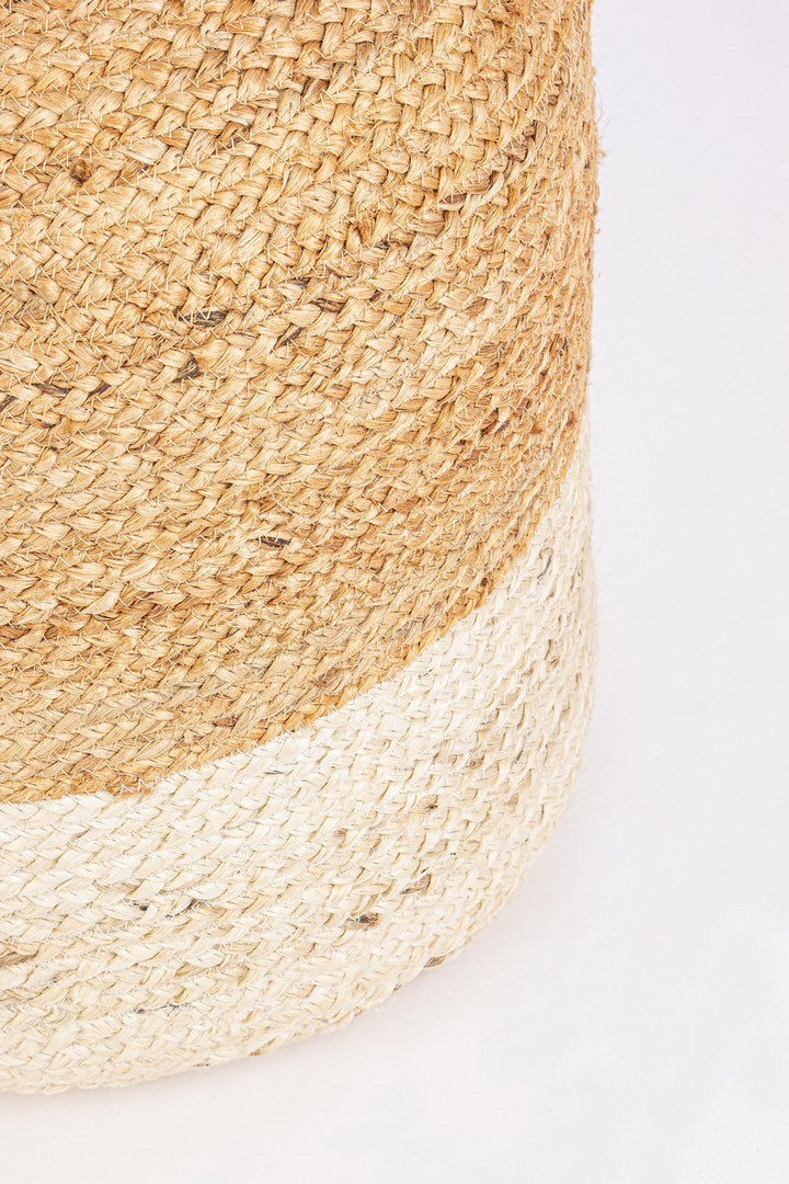 Pouf Jută Natural-White, Jalaja Bizzotto - Imagine 3