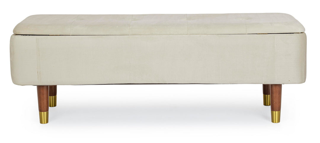 Bancă Tapițată Catifea Bej Cu Depozitare, Kira Natural Bizzotto - Imagine 4