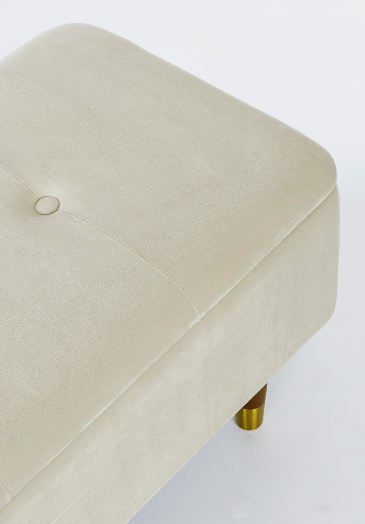 Bancă Tapițată Catifea Bej Cu Depozitare, Kira Natural Bizzotto - Imagine 6