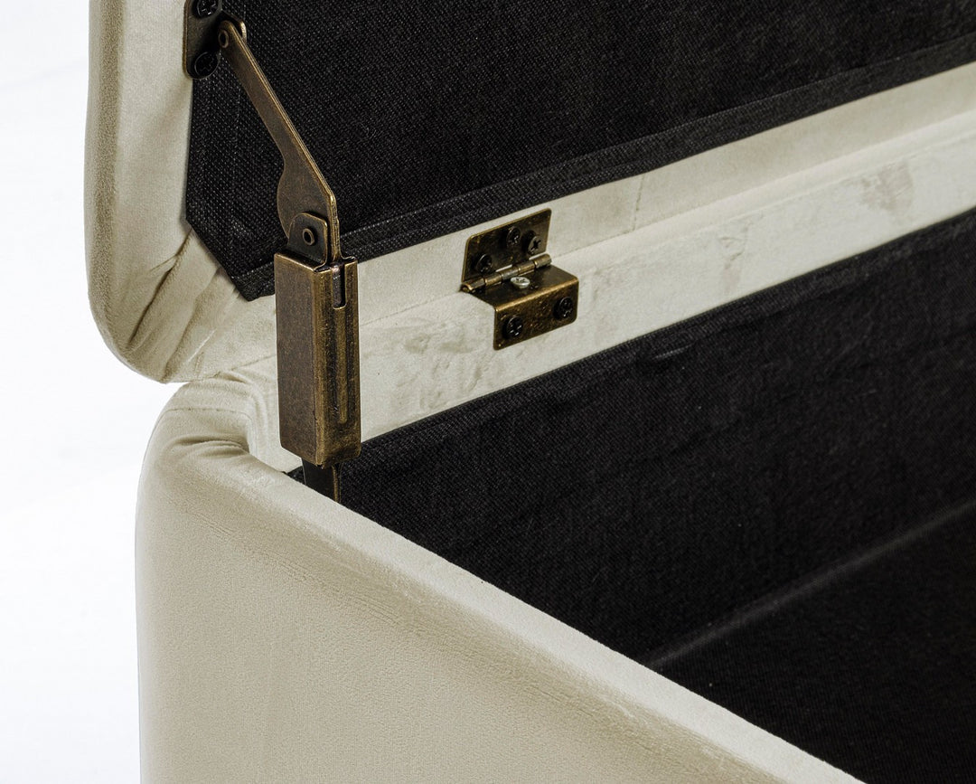 Bancă Tapițată Catifea Bej Cu Depozitare, Kira Natural Bizzotto - Imagine 8