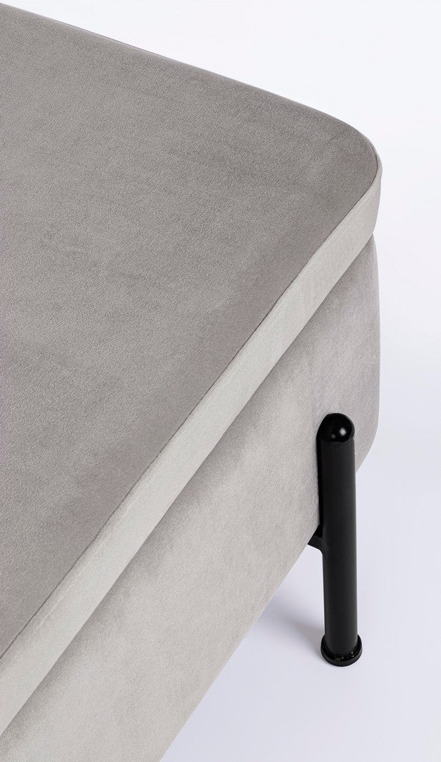 Bancă Tapițată Catifea Gri Cu Depozitare, Irina Light Bizzotto - Imagine 6
