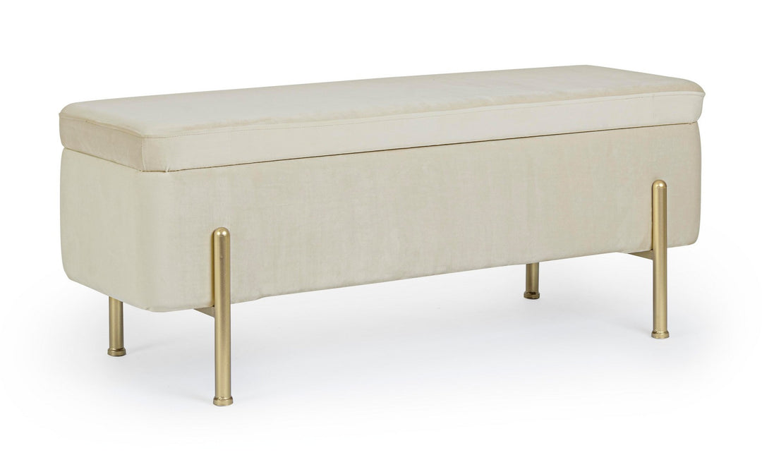 Bancă Tapițată Catifea Bej Cu Depozitare, Irina Natural Bizzotto - Imagine 1