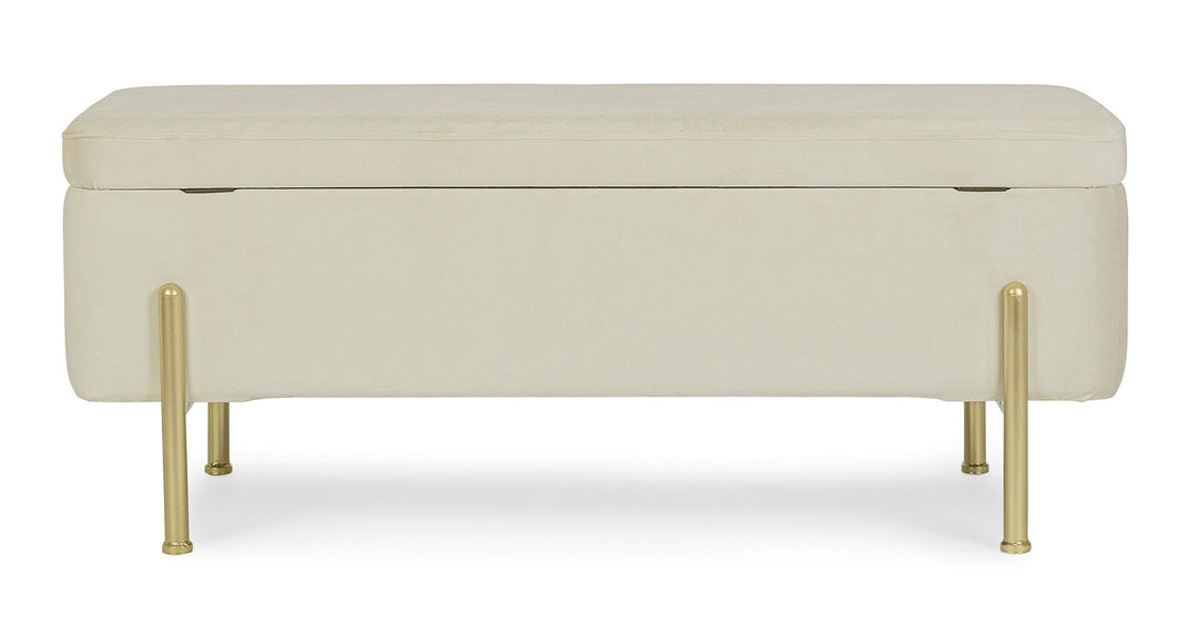 Bancă Tapițată Catifea Bej Cu Depozitare, Irina Natural Bizzotto - Imagine 4