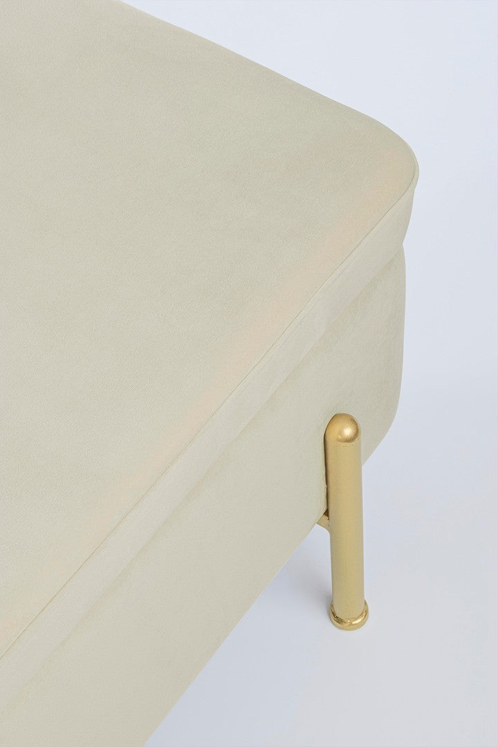 Bancă Tapițată Catifea Bej Cu Depozitare, Irina Natural Bizzotto - Imagine 6