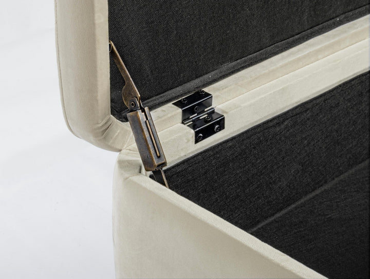 Bancă Tapițată Catifea Bej Cu Depozitare, Irina Natural Bizzotto - Imagine 8