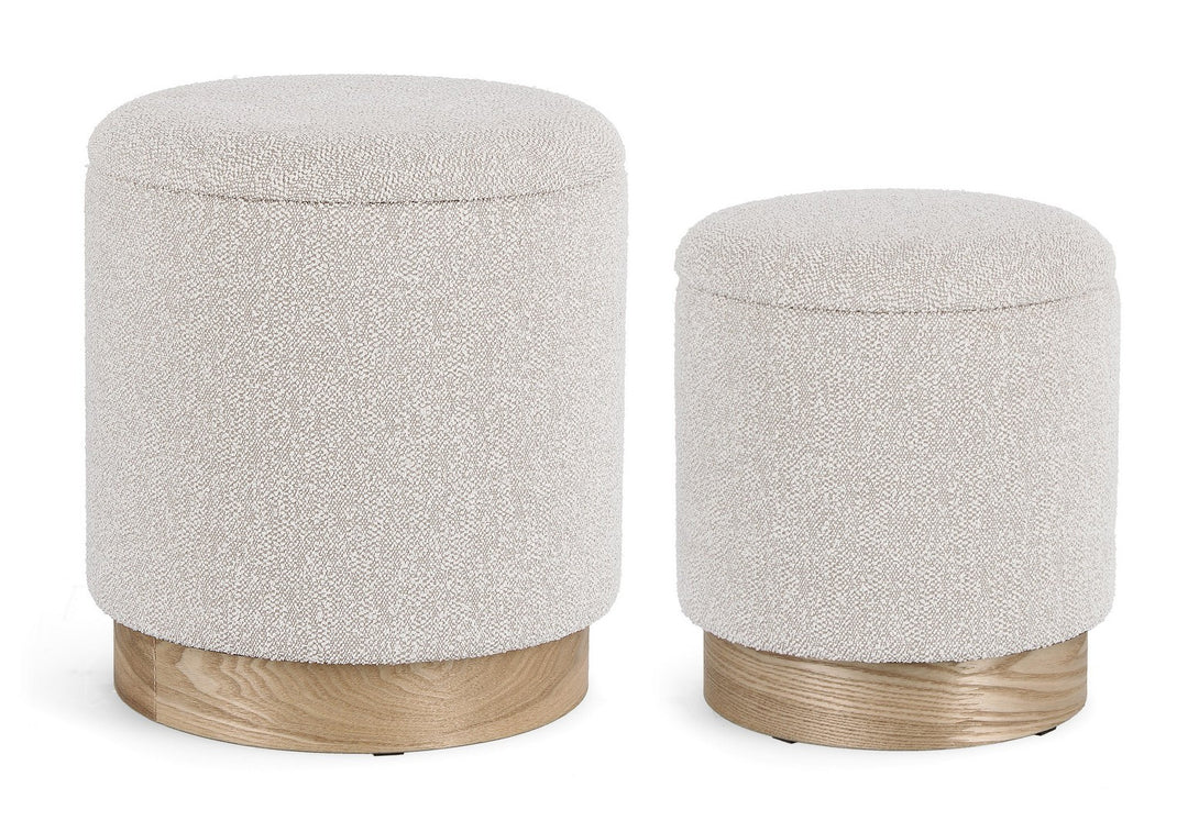 Set Pouf Depozitare Gri Deschis, Zoya Bizzotto - Imagine 1