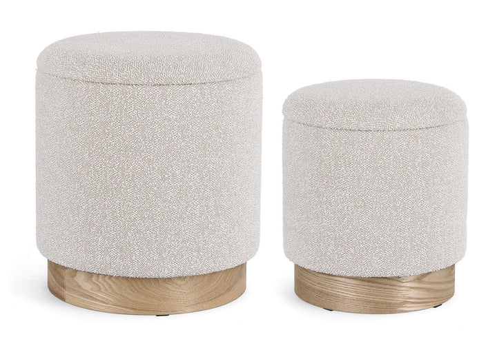 Set Pouf Depozitare Gri Deschis, Zoya Bizzotto - Imagine 1