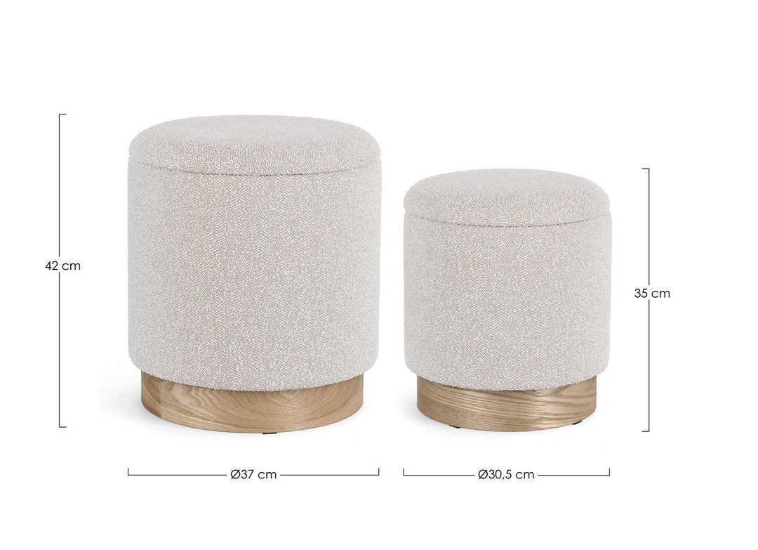 Set Pouf Depozitare Gri Deschis, Zoya Bizzotto - Imagine 2