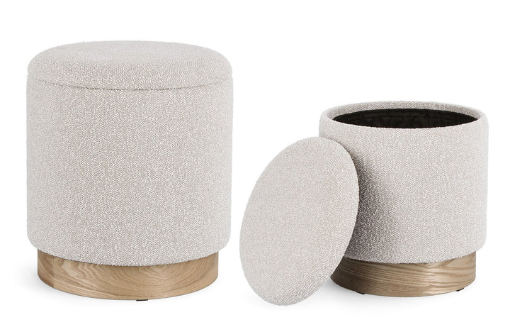 Set Pouf Depozitare Gri Deschis, Zoya Bizzotto - Imagine 4