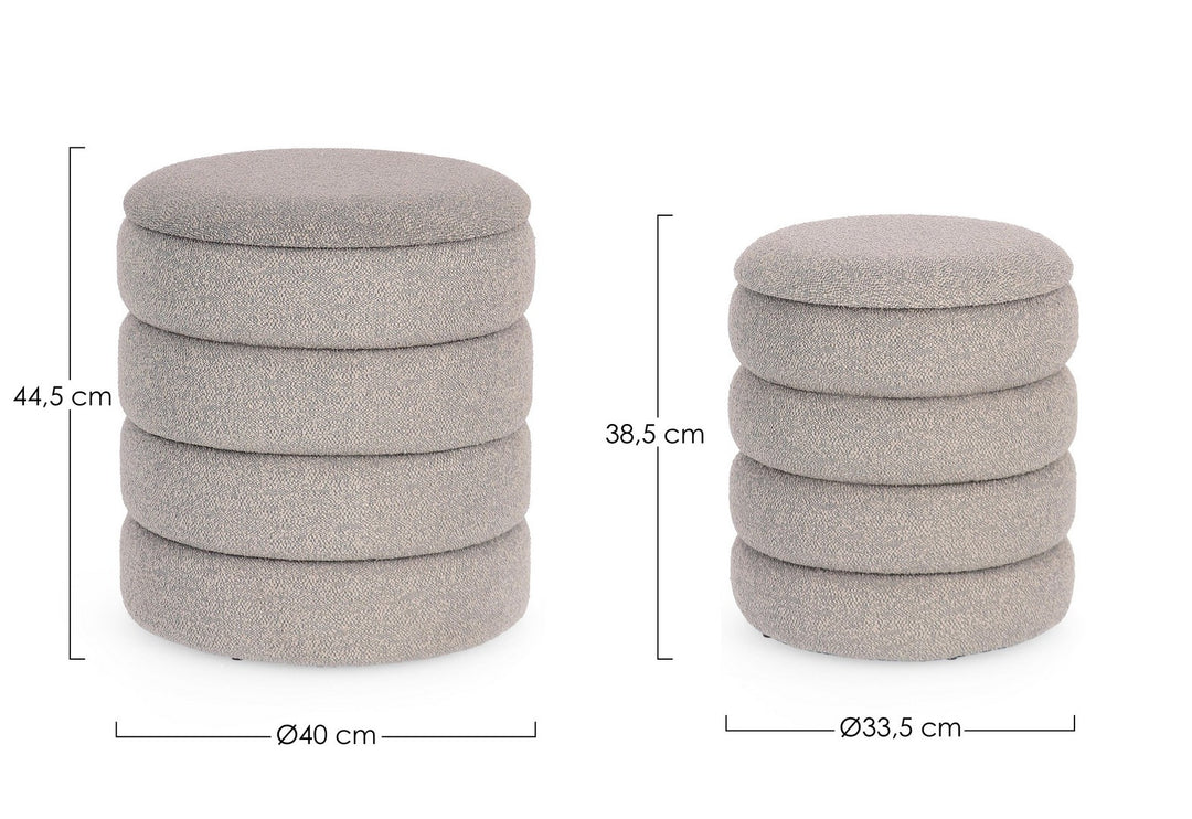 Set Pouf Depozitare Bouclé Gri, Katerina Bizzotto - Imagine 2