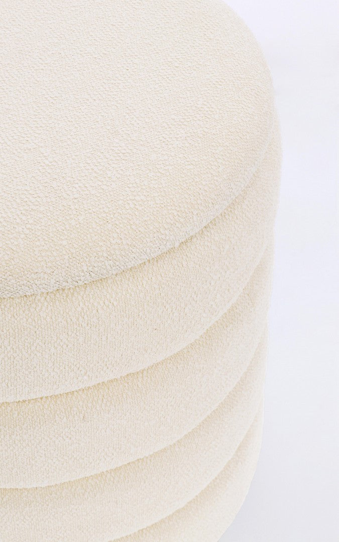 Set Pouf Depozitare Tapițat Bouclé Bej, Katerina Bizzotto - Imagine 3
