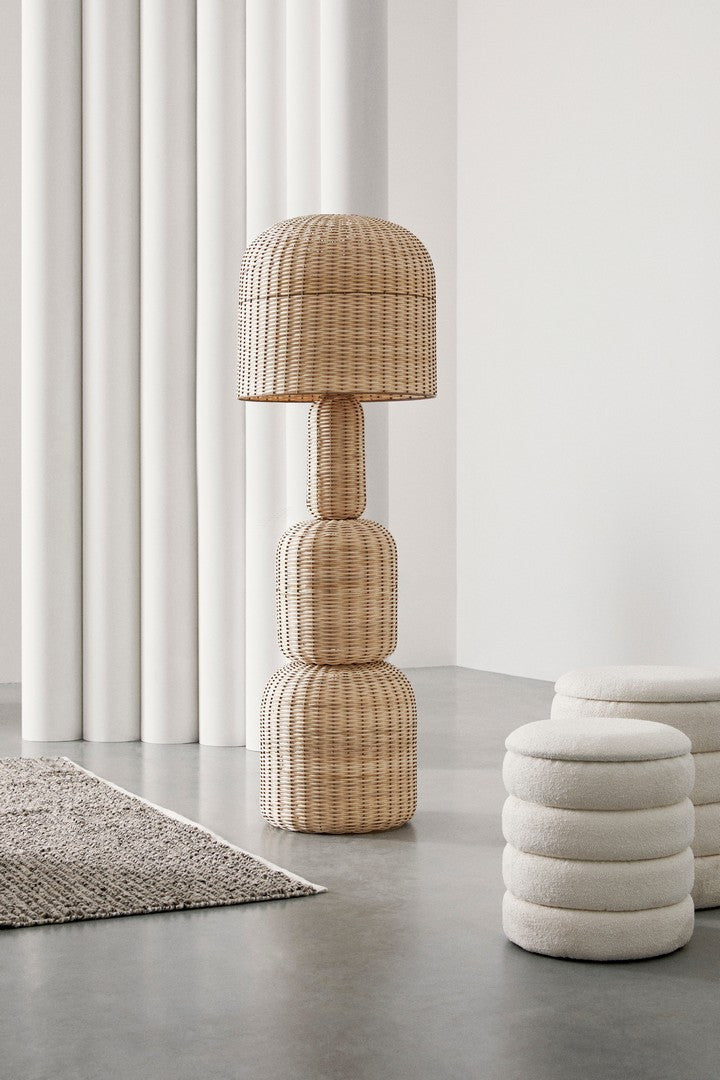 Set Pouf Depozitare Tapițat Bouclé Bej, Katerina Bizzotto - Imagine 5