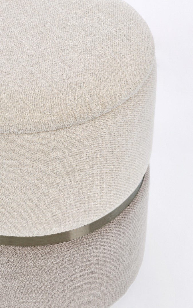 Set Pouf Depozitare Tapițat Bej, Radinka Bizzotto - Imagine 3