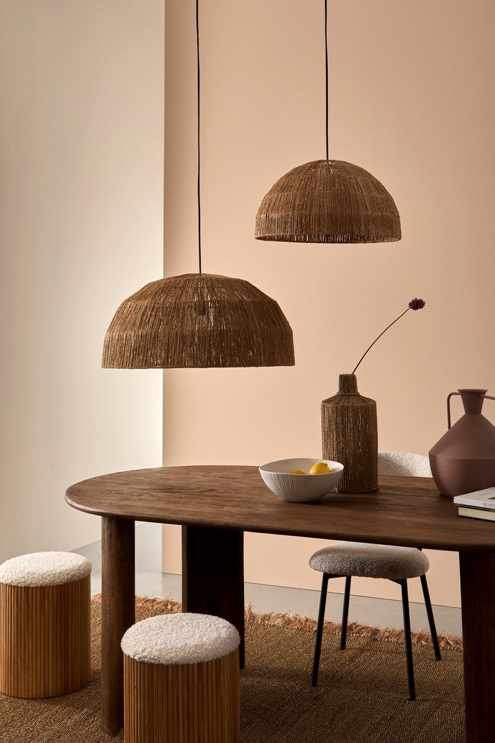 Set Pouf Depozitare Tapițat Lemn Natural, Neda White-Nat Bizzotto - Imagine 5