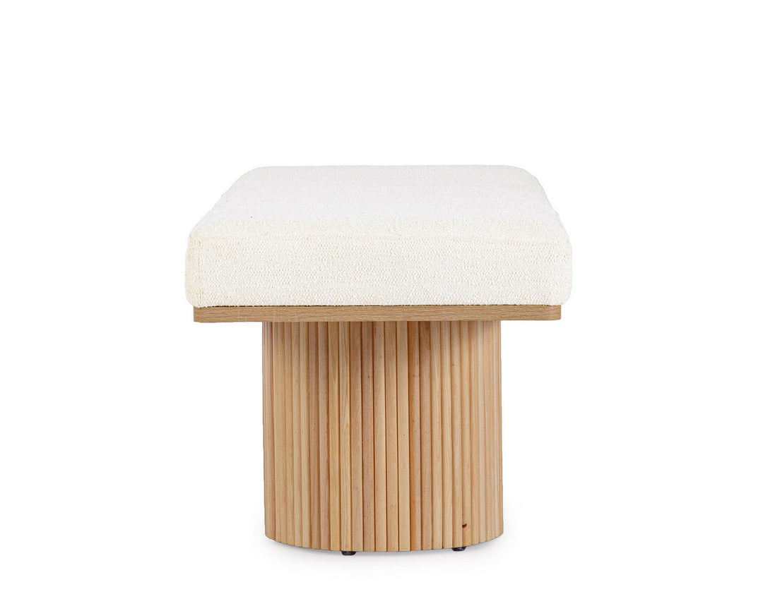 Bancă Tapițată Bouclé Albă, Floriana Bizzotto - Imagine 4