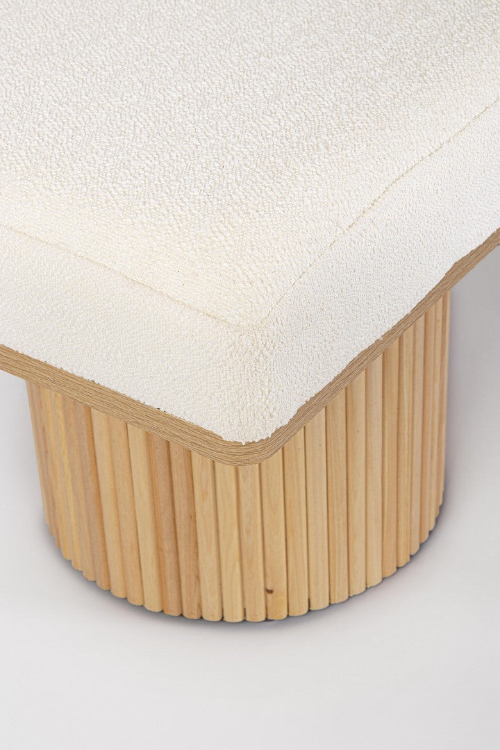 Bancă Tapițată Bouclé Albă, Floriana Bizzotto - Imagine 5