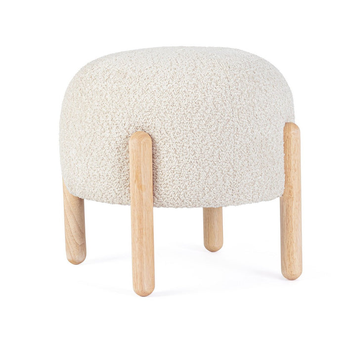 Taburet Tapițat Bouclé Bej, Dayla Natural Bizzotto - Imagine 1