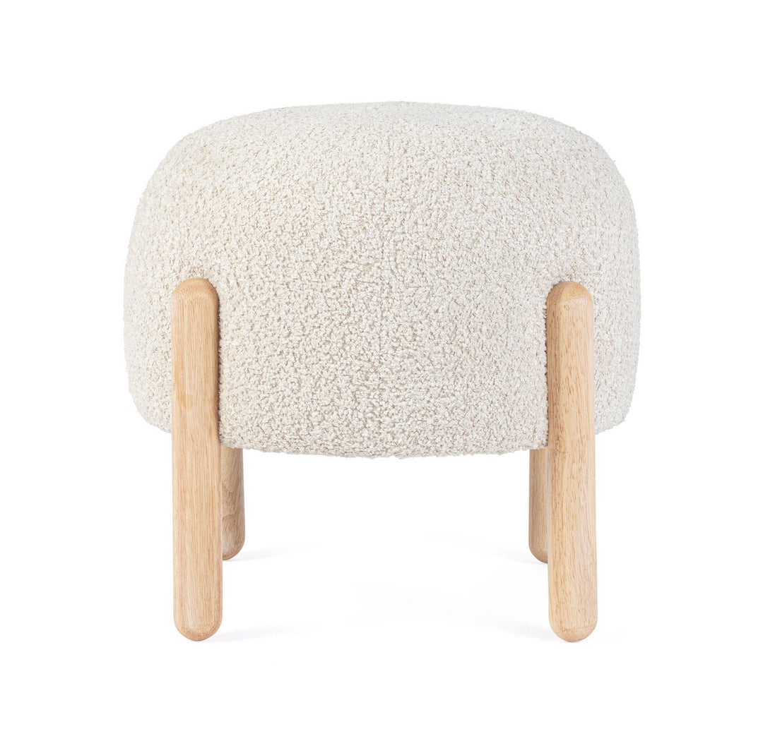 Taburet Tapițat Bouclé Bej, Dayla Natural Bizzotto - Imagine 3