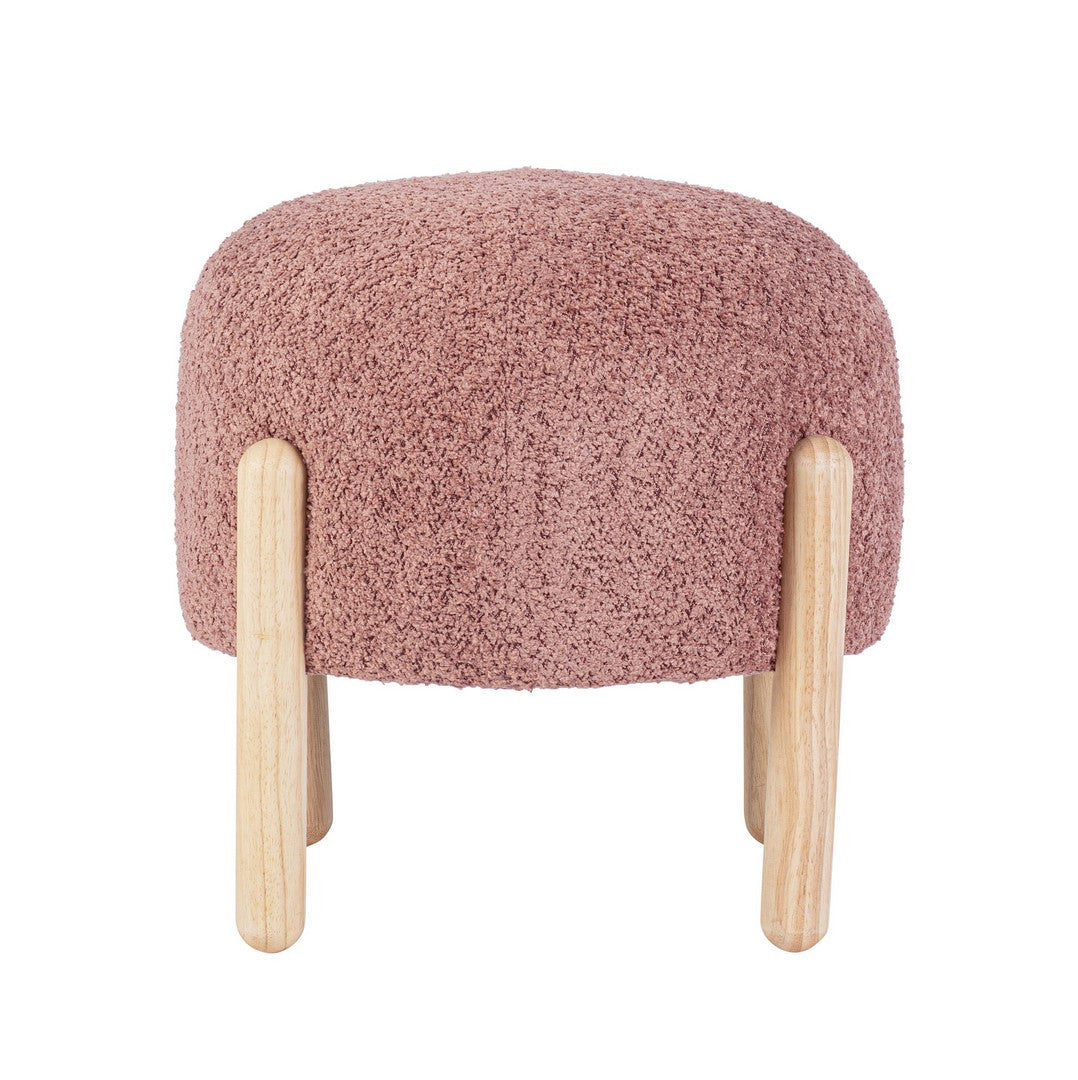 Taburet Tapițat Bouclé Roz, Dayla Canyon Bizzotto - Imagine 3