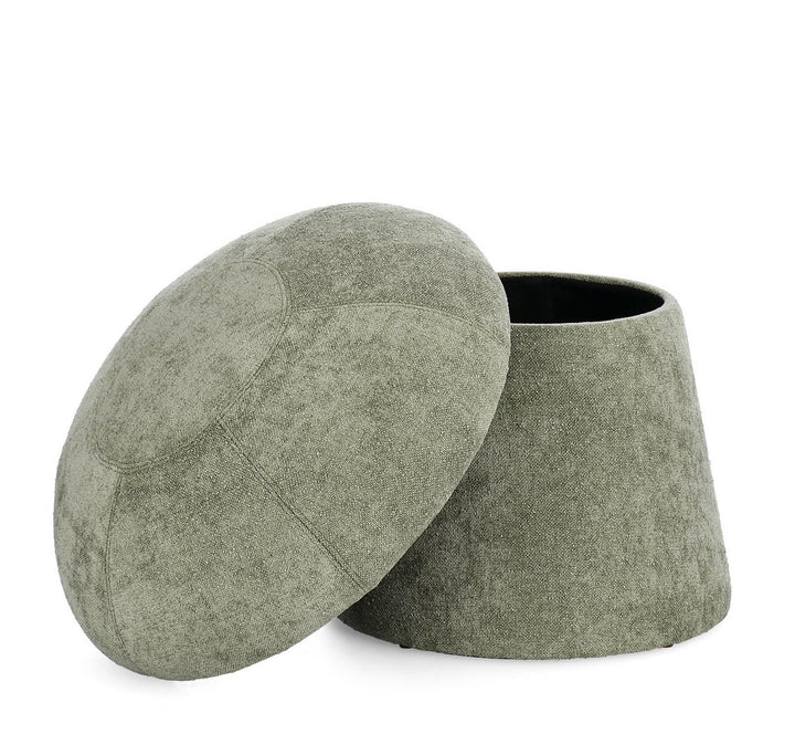 Pouf Depozitare Tapițat Textil Verde, Tiana Mint Bizzotto - Imagine 3