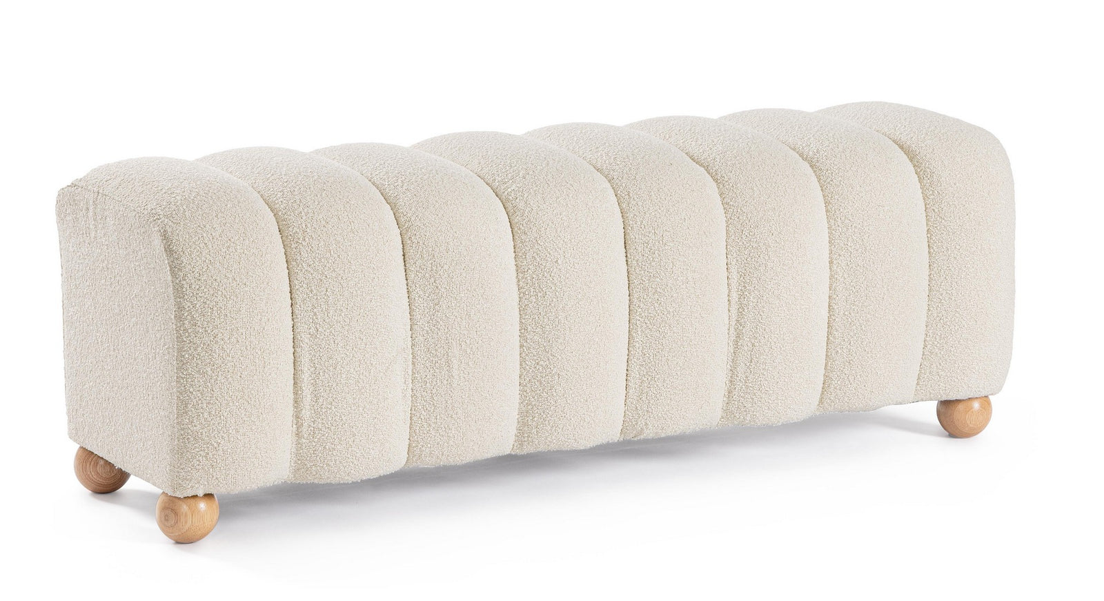 Bancă Tapițată Bouclé Albă 2 Locuri, Zora Bizzotto - Imagine 1