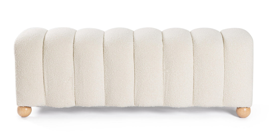 Bancă Tapițată Bouclé Albă 2 Locuri, Zora Bizzotto - Imagine 2