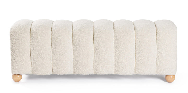 Bancă Tapițată Bouclé Albă 2 Locuri, Zora Bizzotto - Imagine 2