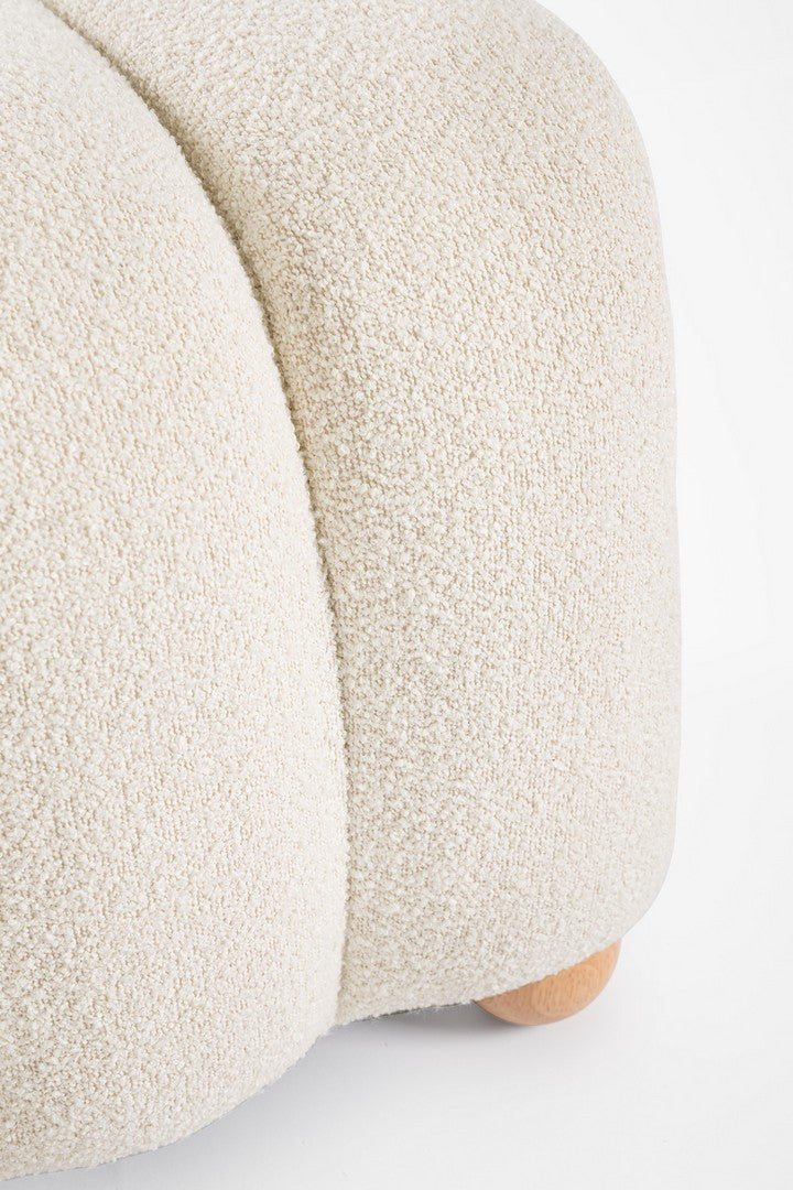 Bancă Tapițată Bouclé Albă 2 Locuri, Zora Bizzotto - Imagine 3