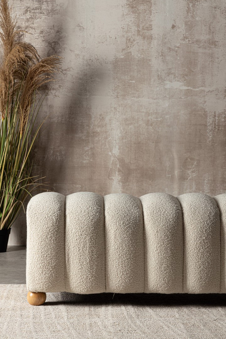 Bancă Tapițată Bouclé Albă 2 Locuri, Zora Bizzotto - Imagine 5