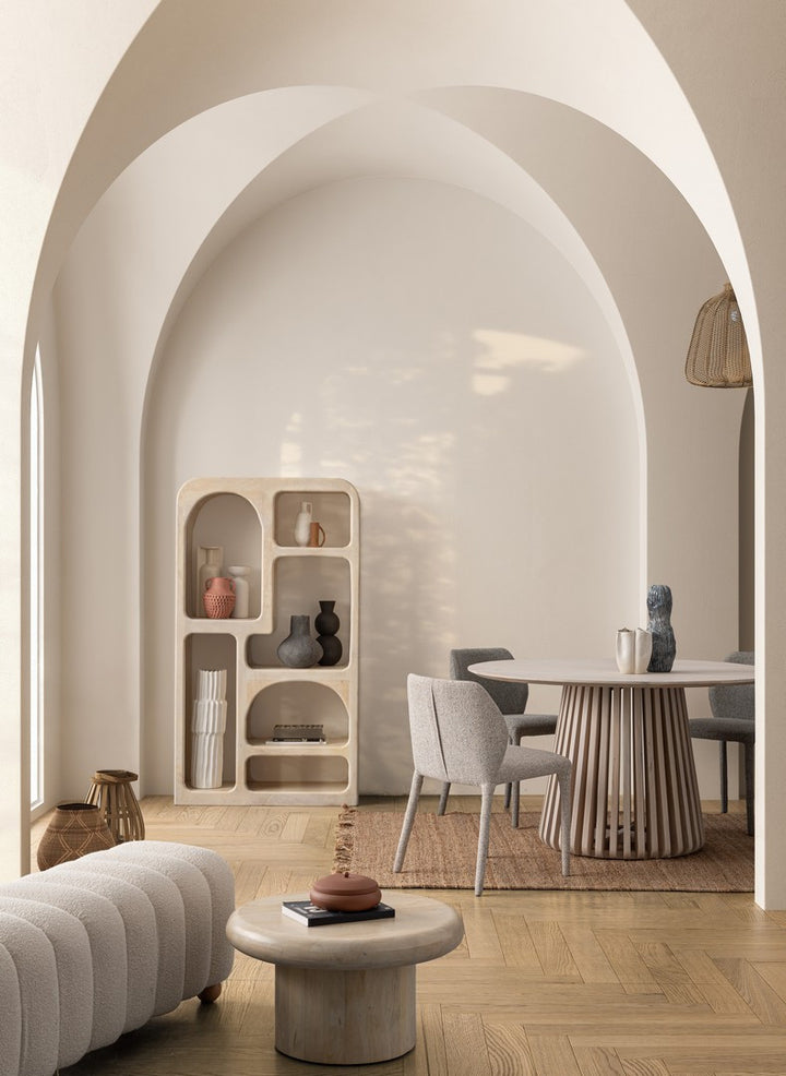 Bancă Tapițată Bouclé Albă 2 Locuri, Zora Bizzotto - Imagine 7