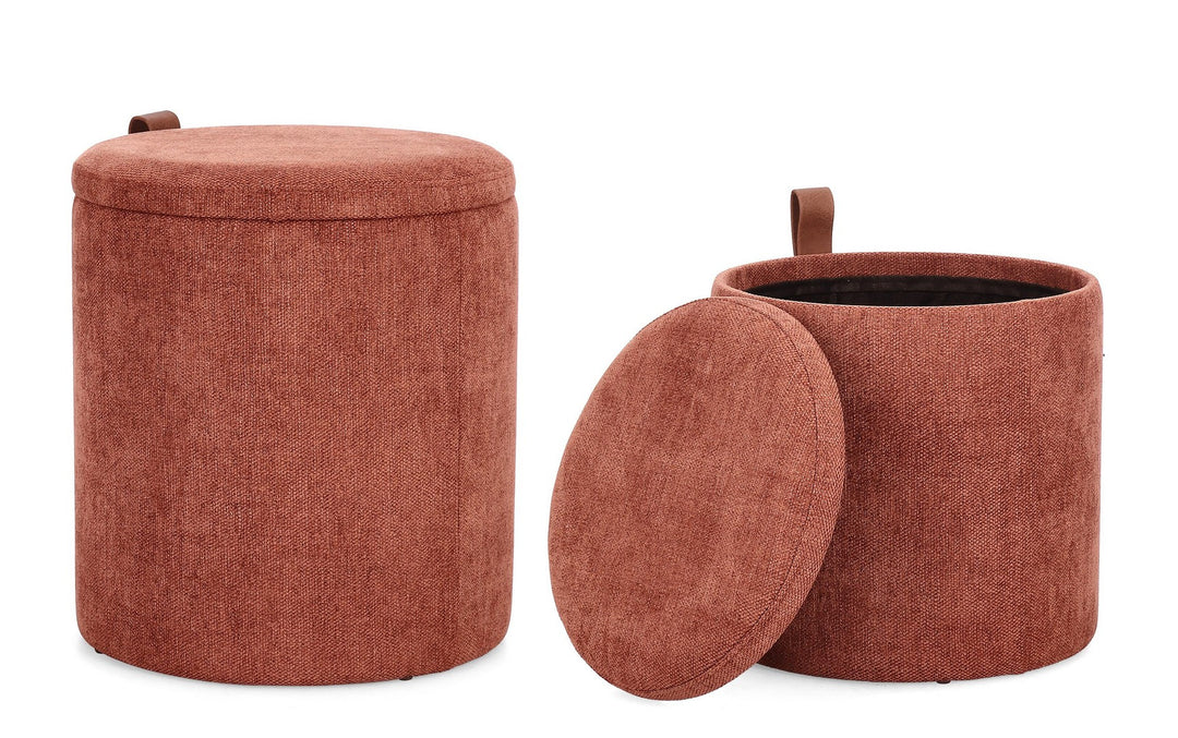 Pouf Tapițat Ginger Cu Depozitare, Set 2, Bizzotto - Imagine 4
