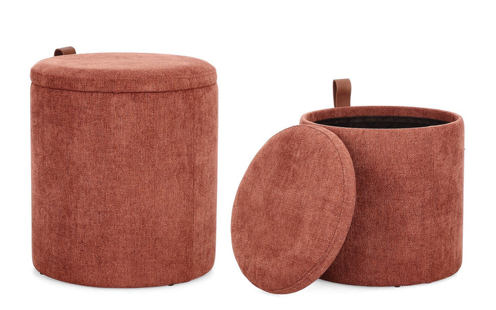 Pouf Tapițat Ginger Cu Depozitare, Set 2, Bizzotto - Imagine 4