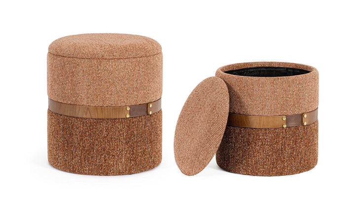 Set Pouf Tapițat Textil Ginger Cu Depozitare, Talya Bizzotto - Imagine 4