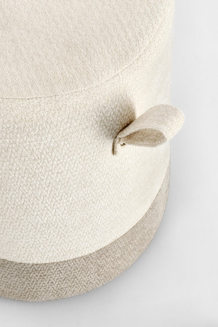 Pouf Tapițat Textil Bej, Deva Bizzotto - Imagine 2